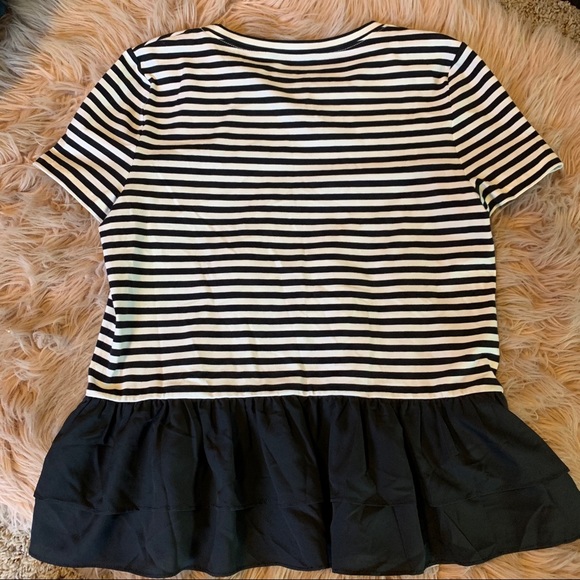 Kate Spade Broome Street Peplum Striped Top size M - Picture 4 of 5